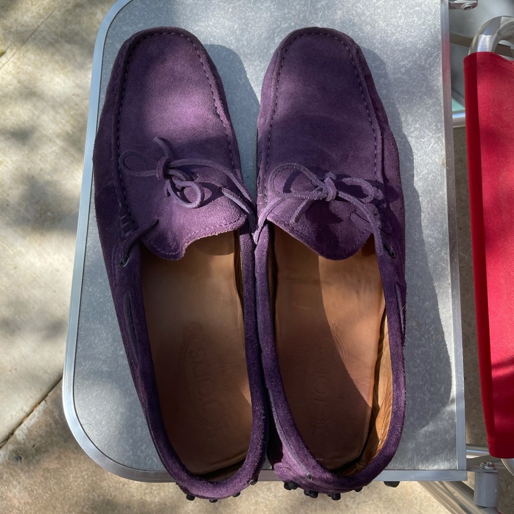Purple men’s loafers